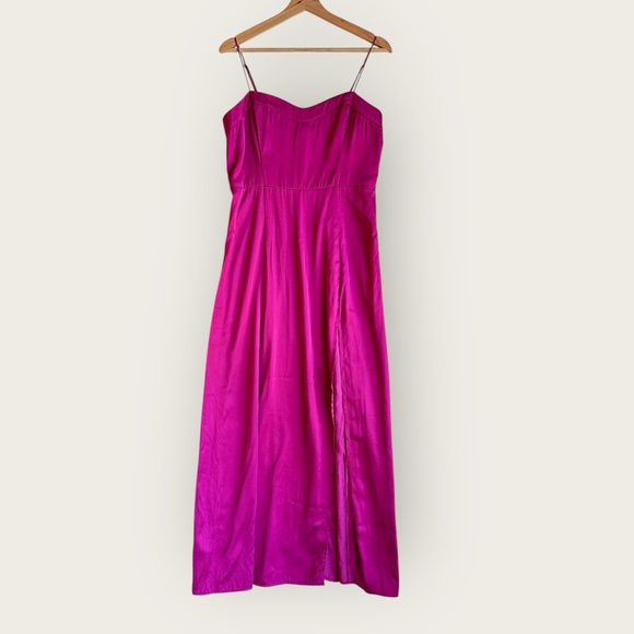 NWT Abercrombie A&F Camille Maxi Satin Tank Dress, size M - Picture 2 of 7
